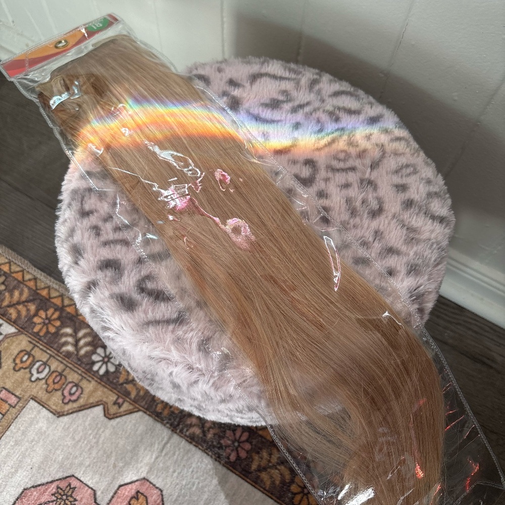 Silky Straight Strawberry Blonde & Platinum Mix 18 Inch Human Hair Extensions